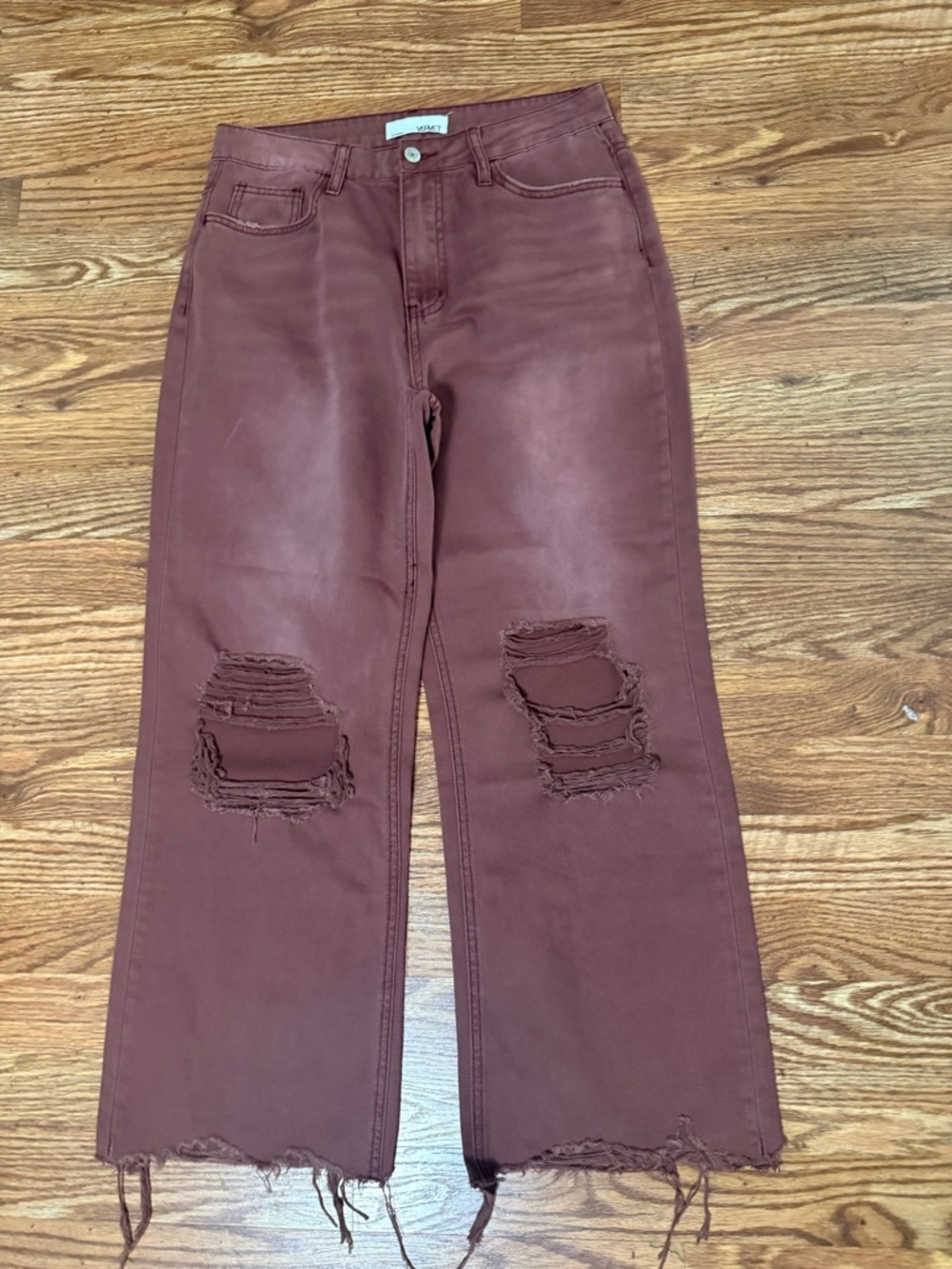 VERVET RUSSET BROWN 90S VINTAGE HIGH RISE CROP FLARE SIZE 28 - Picture 4 of 10